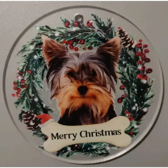 Xmas Ornament YORKSHIRE TERRIER Dog Christmas (9-PACK) +1 "THE BROTHER ELF." - Picture 6 of 7